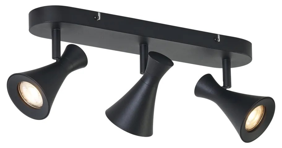 Spot modern de plafon negru cu 3 lumini reglabil - Triangle