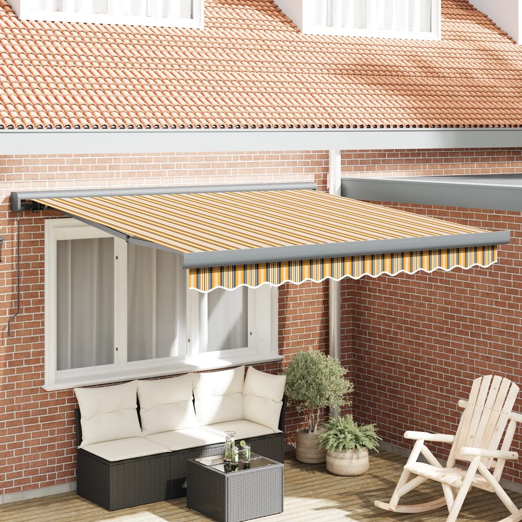 vidaXL Marchiză Manuală Retractabilă Dungi Colorate 300x250 cm