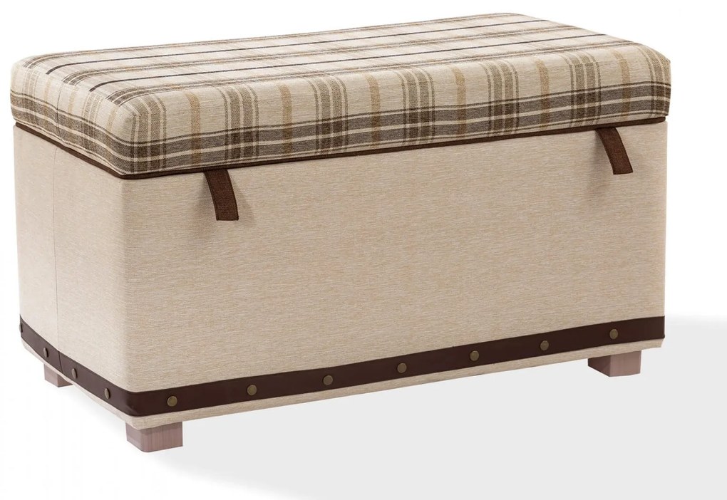 Lada de depozitare pentru camera copiilor ,   Ottoman Plaid, 93x52x47 cm