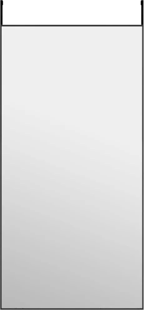 vidaXL Oglindă pentru ușă, negru, 50x100 cm, sticlă și aluminiu