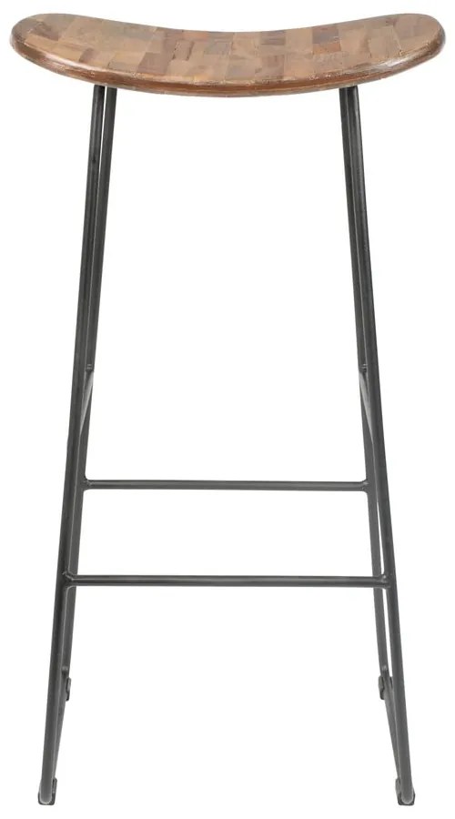 Scaun de bar în culoare naturală din lemn de tec (înălțime șezut 76 cm) Tangle – White Label