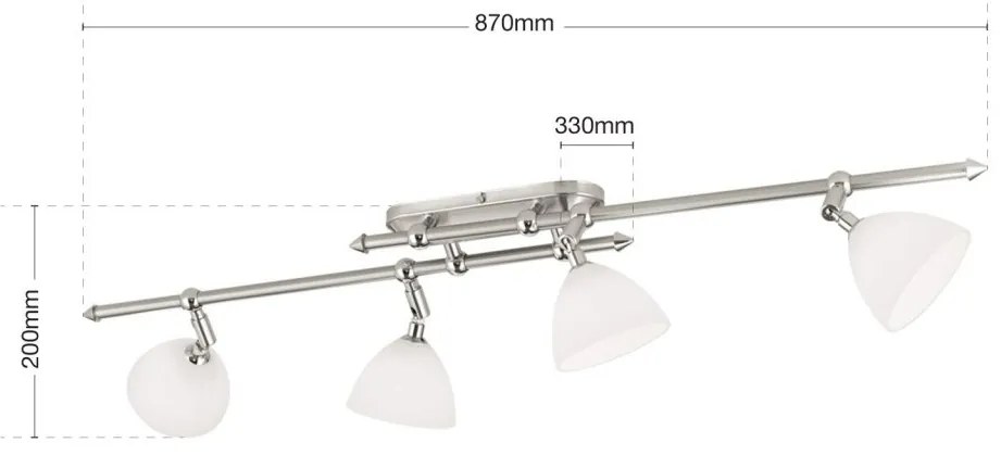 Plafoniera design modern OPALDESIGN 4L, satin