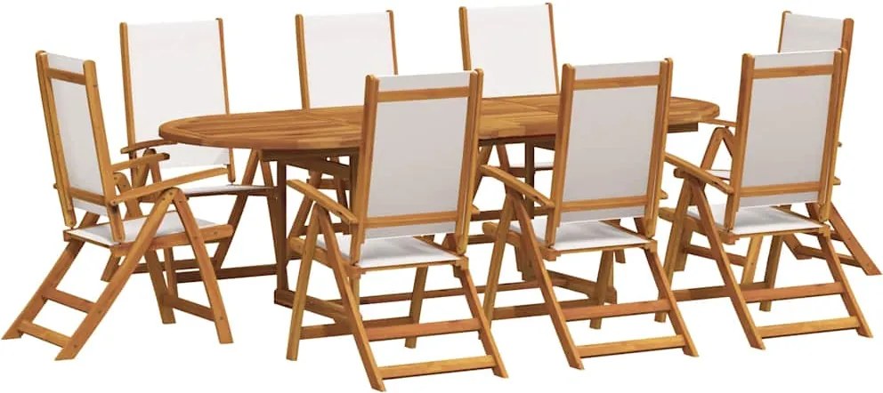 vidaXL Set mobilier de grădină, 7 piese, lemn masiv acacia/textilenă