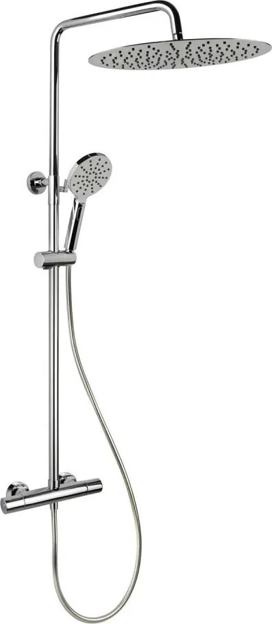 Set de duș DRAGOR cu baterie termostatică, crom lucios