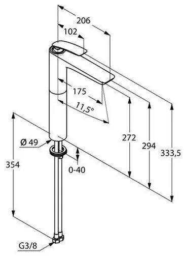 Baterie lavoar inalta 272mm, Kludi Balance, montaj pe blat, crom, 522980575