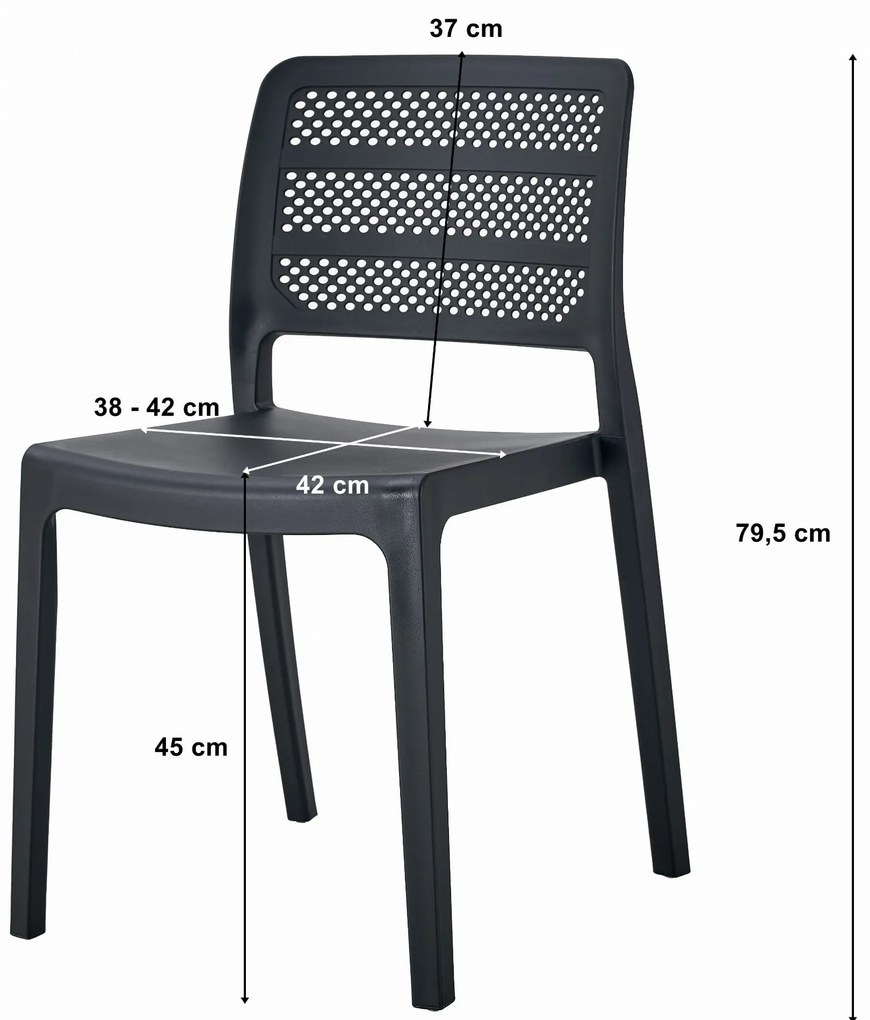 OFERTA Scaun negru din plastic PAGI calitatea a II-a