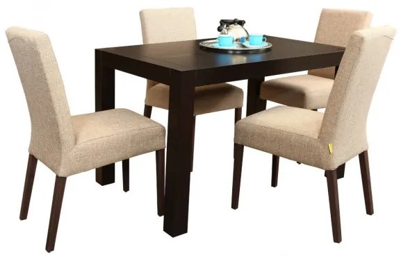 Set masa Ada 1200, Wenge cu 4 Scaune Maya Crem