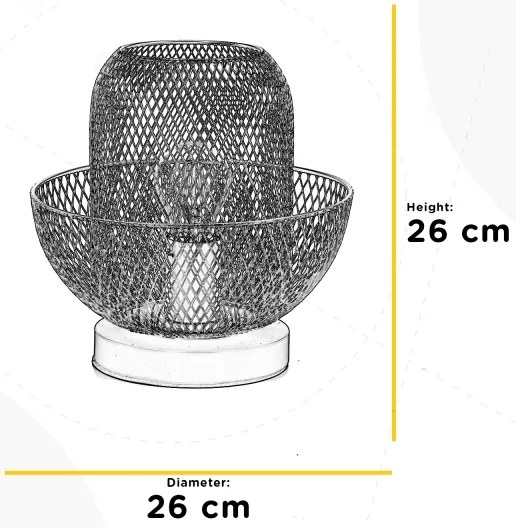 Lampă de masă ZAIR 1xE27/22W/230V negru/argintiu ONLI