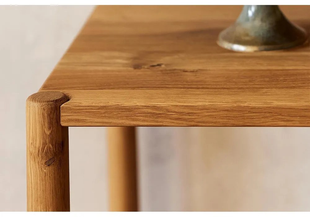 Bibliotecă din lemn de stejar 115x86 cm Pola – The Beds