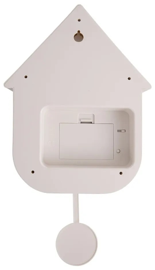 Ceas cu pendul pentru perete Karlsson Modern Cuckoo, 21,5 x 41,5 cm, alb