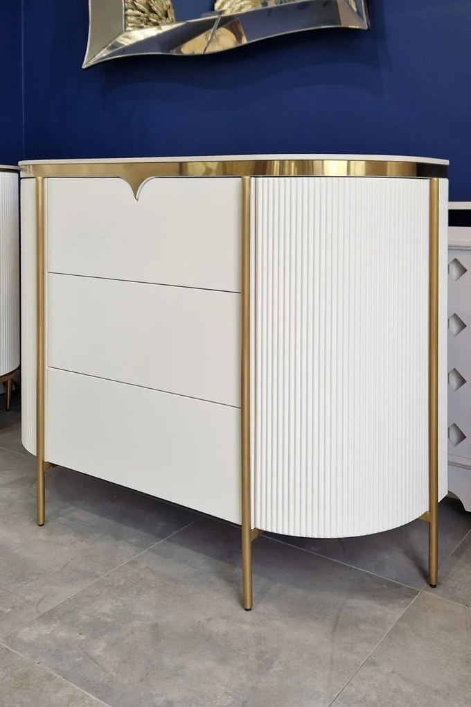 Comoda Bianca alb/auriu L120 cm