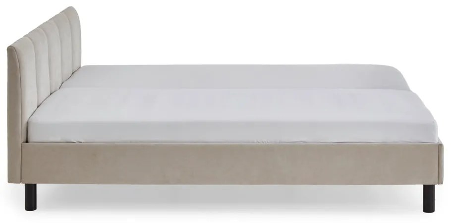 Pat matrimonial bej tapițat fără somieră 180x200 cm Joker – Meise Möbel