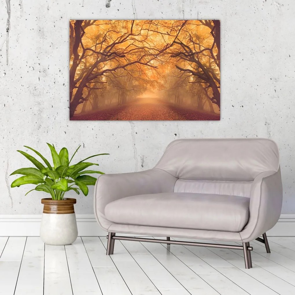 Tablou - Peisaj de toamnă cu drum (90x60 cm)