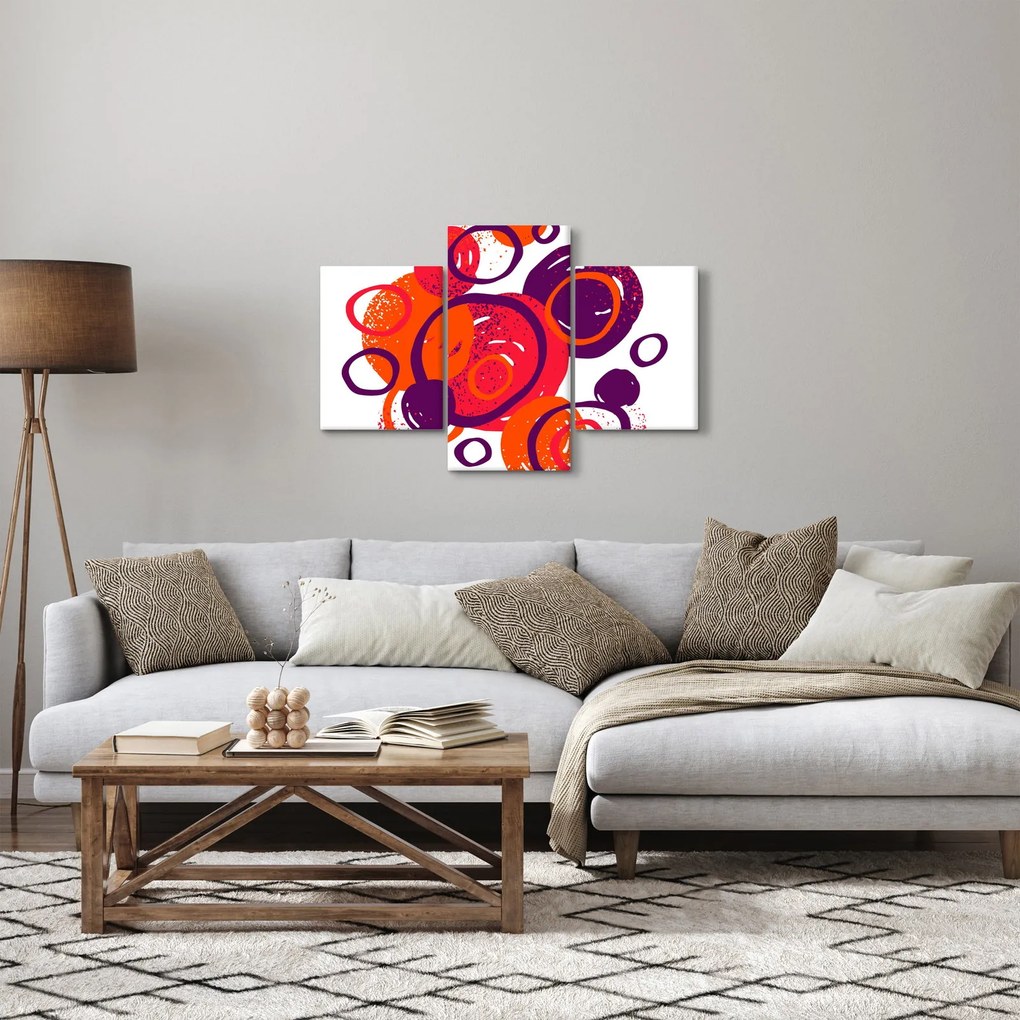 Tablou - Motiv cercuri în culori calde (90x60 cm)