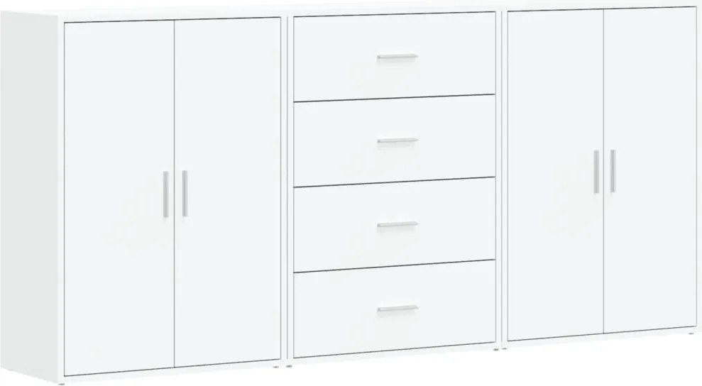 vidaXL Dulapuri, 3 buc., alb, 60x31x84 cm, lemn prelucrat