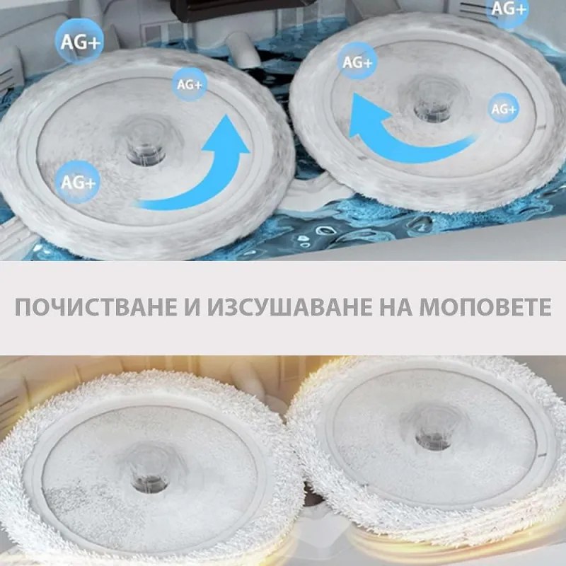 Robot aspirator Xiaomi Lydsto W2, 50W, 5000 Pa, 0.35 L, Statie autogolire, Wi-Fi, Sistem anti-cadere, Functie de programare, HEPA, Alb