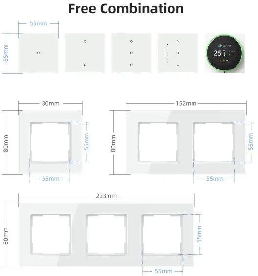 Immax NEO 07538L - Întrerupător inteligent cu 1 buton, 230 V, Wi-Fi Tuya
