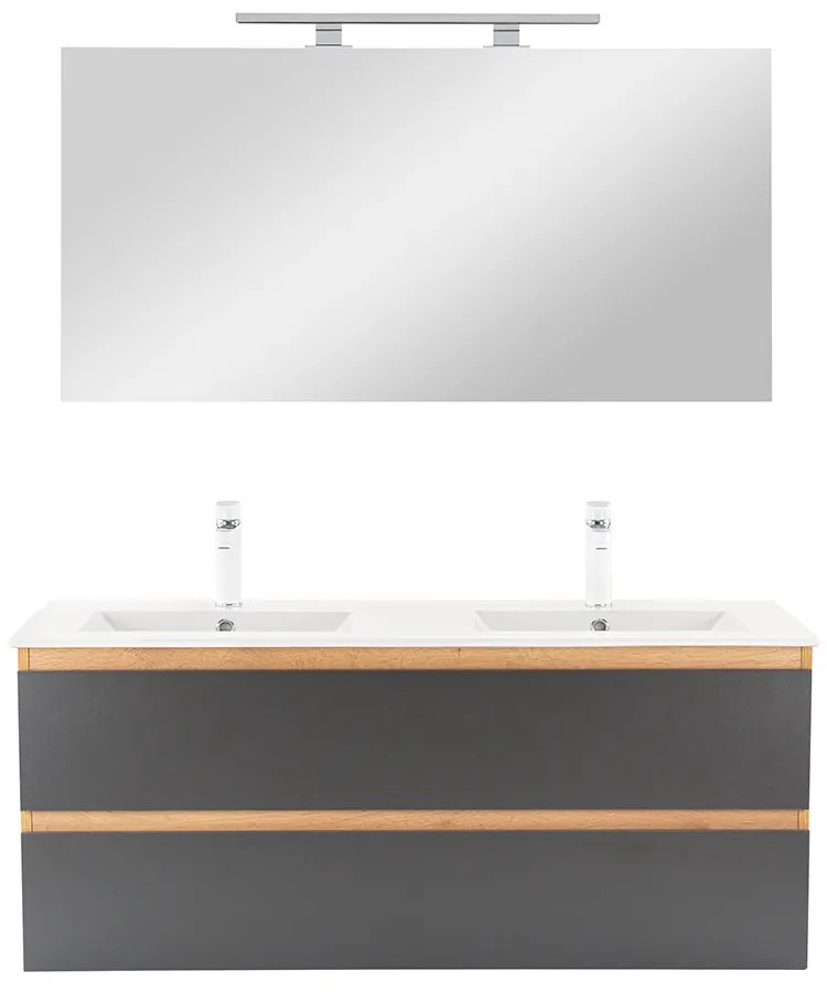 Mobilier complet de baie Vario Forte 120 stejar-antracit
