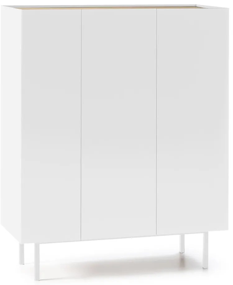 Comodă albă înaltă cu aspect de lemn de stejar 95x120 cm Arista – Teulat