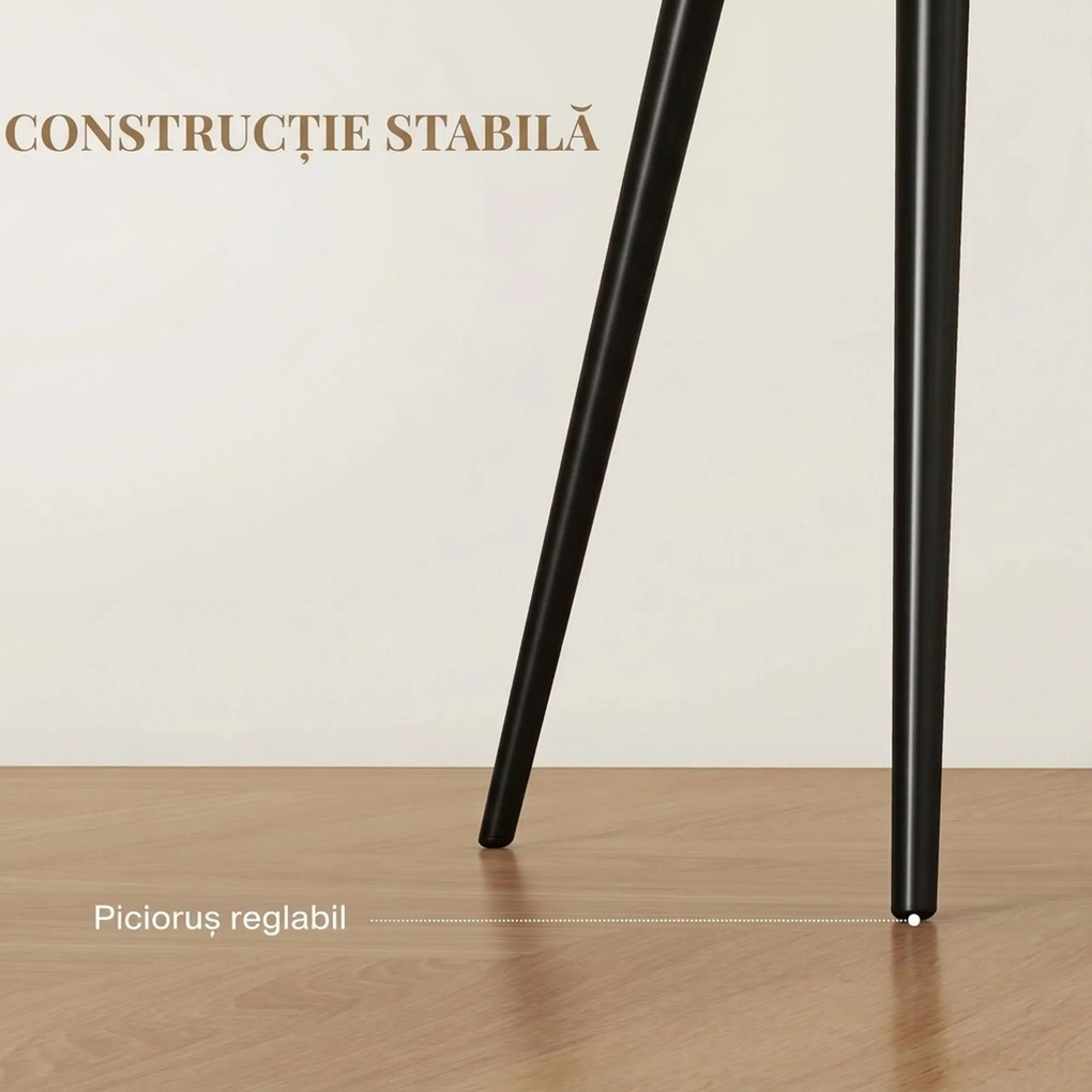 HOMCOM Set 2 Scaune de Dining Tapițate în Stil Nordic cu Brațe și Picioare din Oțel, 54x57x80 cm, Alb Crem | Aosom Romania