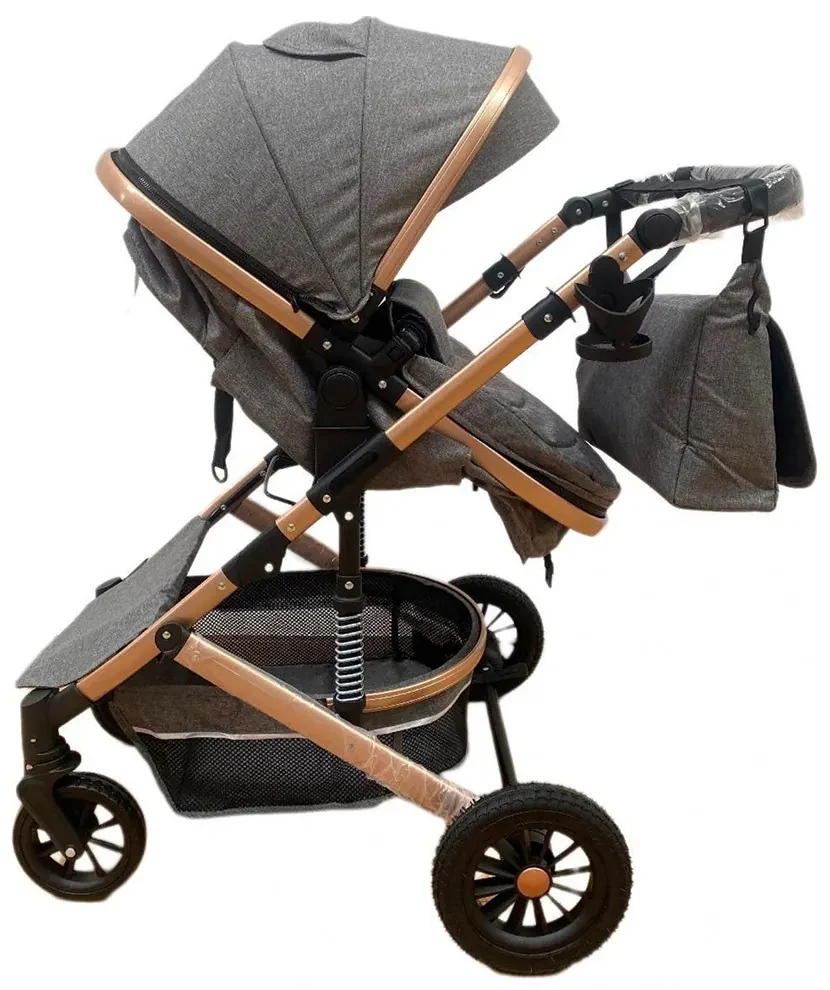 Carucior 3 in 1 reversibil cu scoica auto si geanta, 0-36 luni, Gri - CPC-10-gri