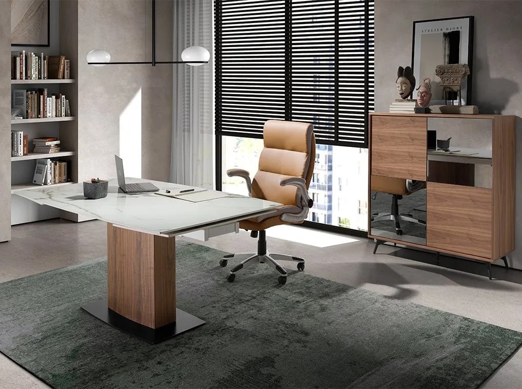 Scaun de birou pivotant design LUX Brown