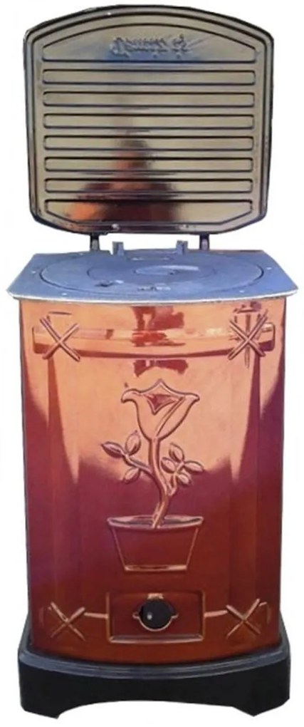 Godin patrat de Gatit cu Peleti, Rumegus si Combustibil Solid Temiz® , Dimensiuni 700X420X550 mm , Evacuare 130 mm, prin spate, cu capac , Tabla