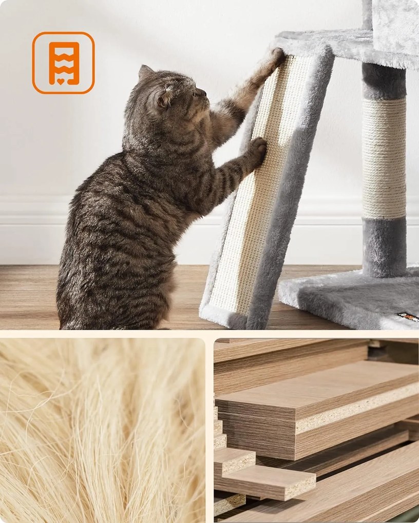 Turn de zgariat pentru pisici TIGER, gri deschis