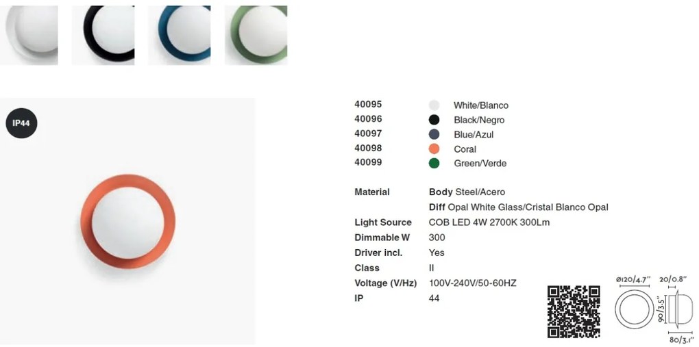 Mini Aplica LED de perete / tavan design modern IP44 MAY Black
