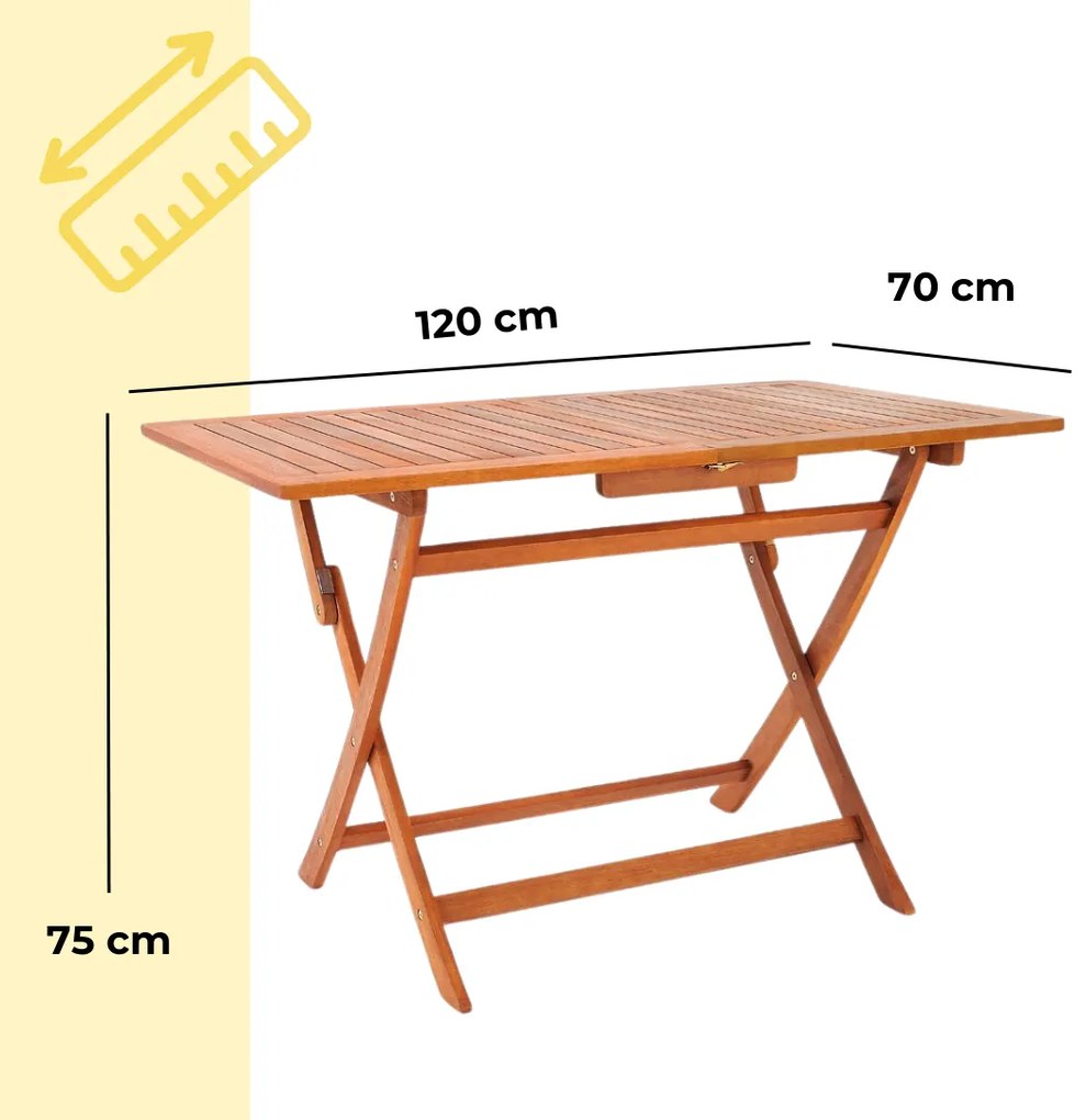 Set de mobilier SYDNEY, 5 piese, lemn natural Casaria