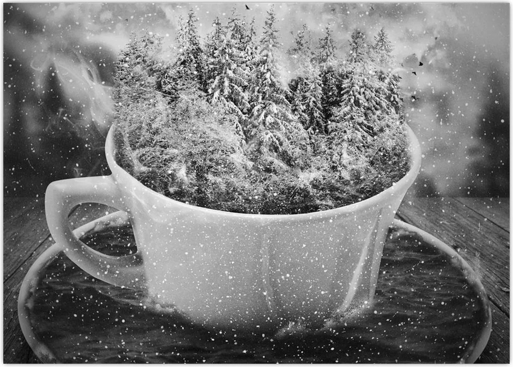 Tablou pe sticlă - O ceașcă de natură (70x50 cm)