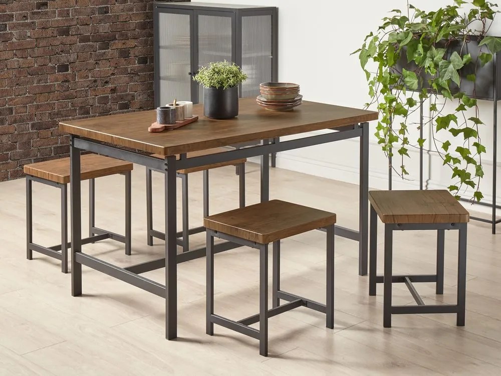 Set de sufragerie Arue (pentru 4 persoane) (negru). 1010084