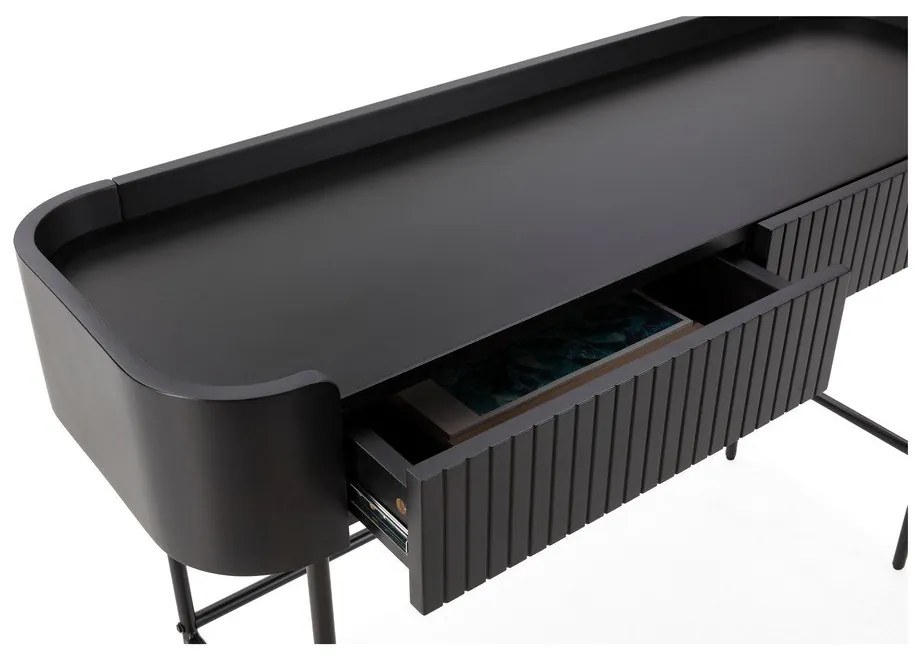 Masă consolă neagră 40x120 cm Willa – MOME