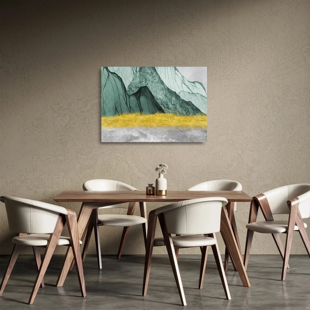 Tablou pe sticlă - Munții Smarald N⁰2 (70x50 cm)