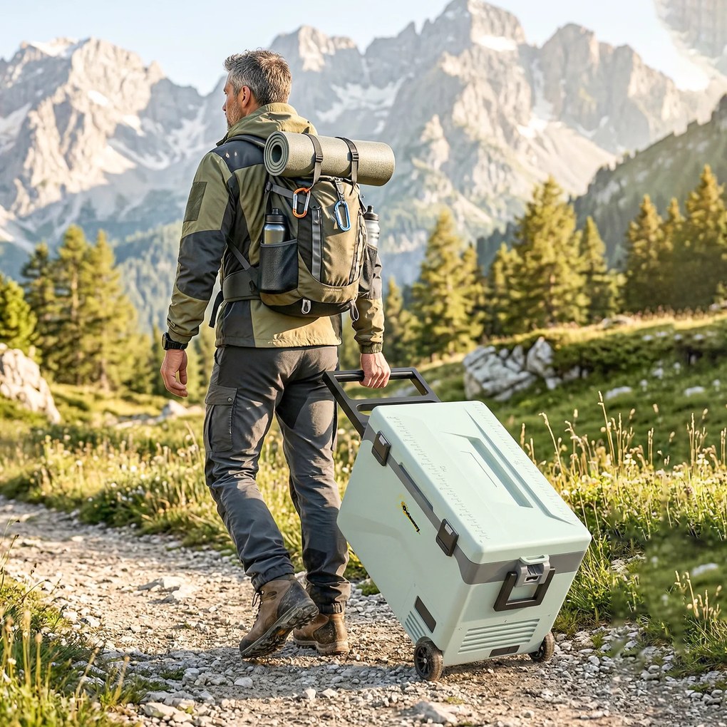 Outsunny Frigider Portabil 42,5L cu Compresor și Control prin Aplicație, -20℃ la 20℃ | Aosom Romania