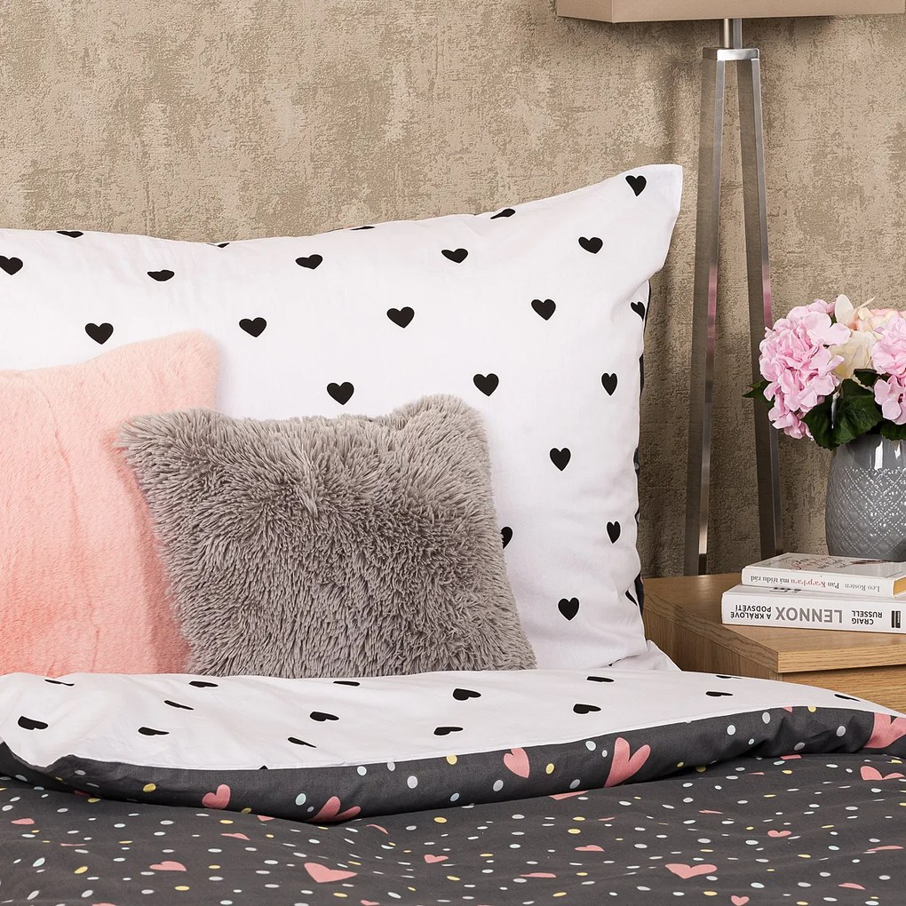 Lenjerie de pat din bumbac 4Home Inimioare, 140x 200 cm, 70 x 90 cm, 140 x 200 cm, 70 x 90 cm