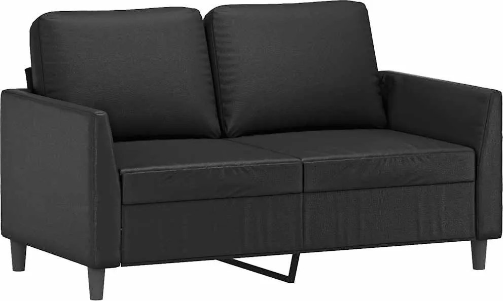 vidaXL Canapea cu 2 locuri, negru, 120 cm, piele ecologică