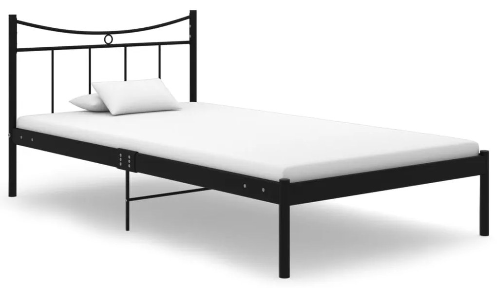 324795 vidaXL Cadru de pat, negru, 100x200 cm, metal