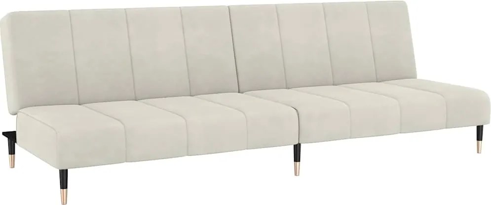 vidaXL Canapea extensibilă cu 2 locuri, crem, catifea