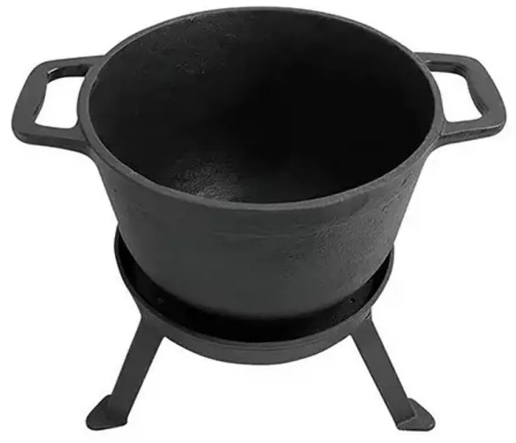 Vas de gatit din fonta 3 in 1 Kinghoff KH 1733, Vanatoresc, 8 L, Emailat, Negru