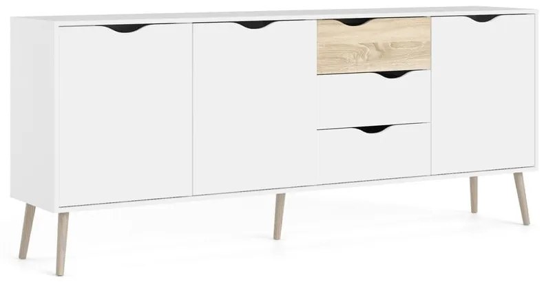 Comodă albă 196x82x39 cm Oslo – Tvilum