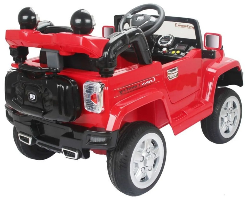 Masinuta Electrica cu acumulator pentru copii NOVOKIDS™ Safari SUV PRO, Cu telecomanda, Max 30 kg, Melodii si lumini, 12V, Rosu