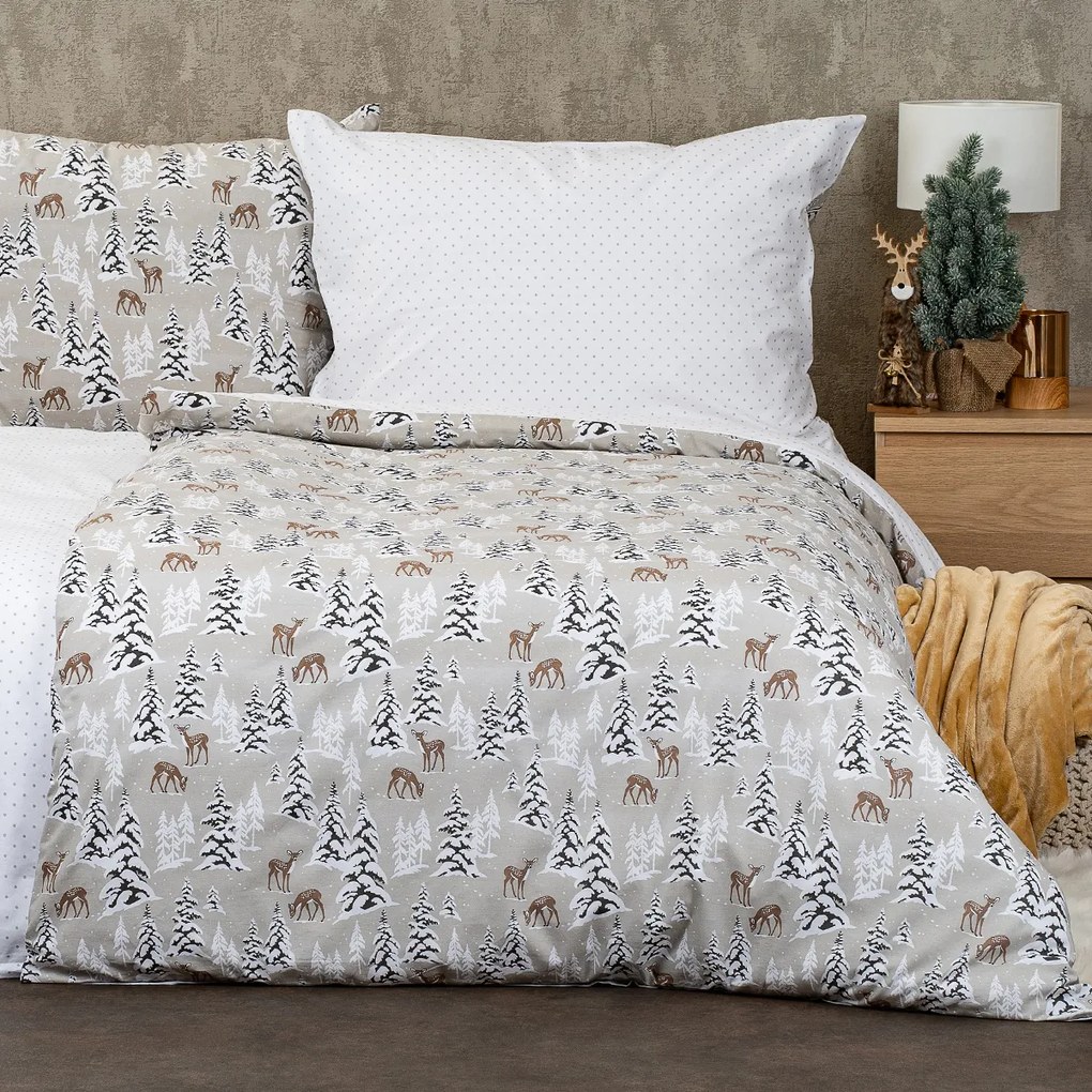 Lenjerie de pat din bumbac 4Home Christmas forest , 140 x 200 cm, 70 x 90 cm, 140 x 200 cm, 70 x 90 cm