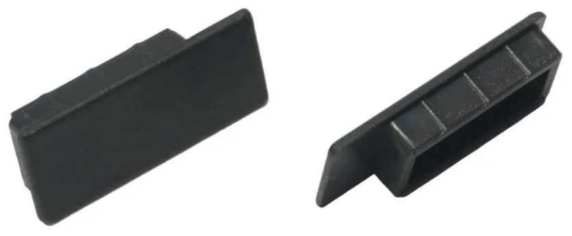 Capac pentru bara haine rectangulara Premium, finisaj gri antracit