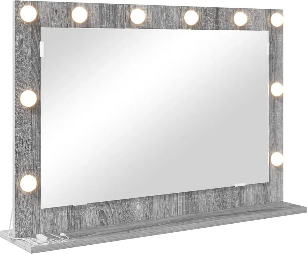 vidaXL Oglindă de toaletă Dreptunghiular Gri Sonoma 80 x 55 x 18 cm