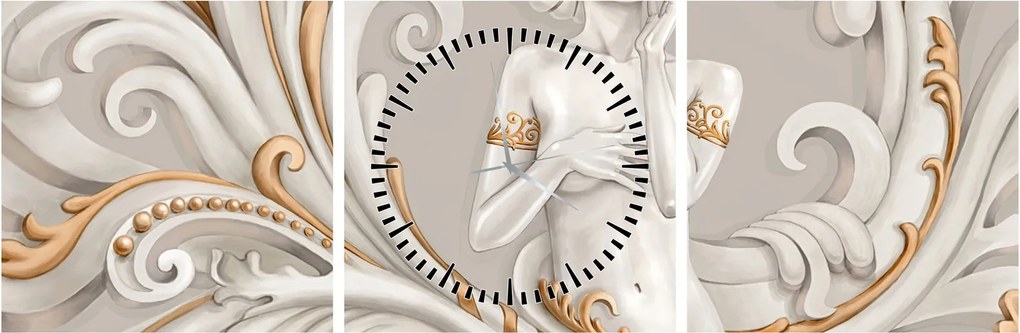 Tablou - Imagine a zeiței într-un fundal ornamental (cu ceas) (90x30 cm)