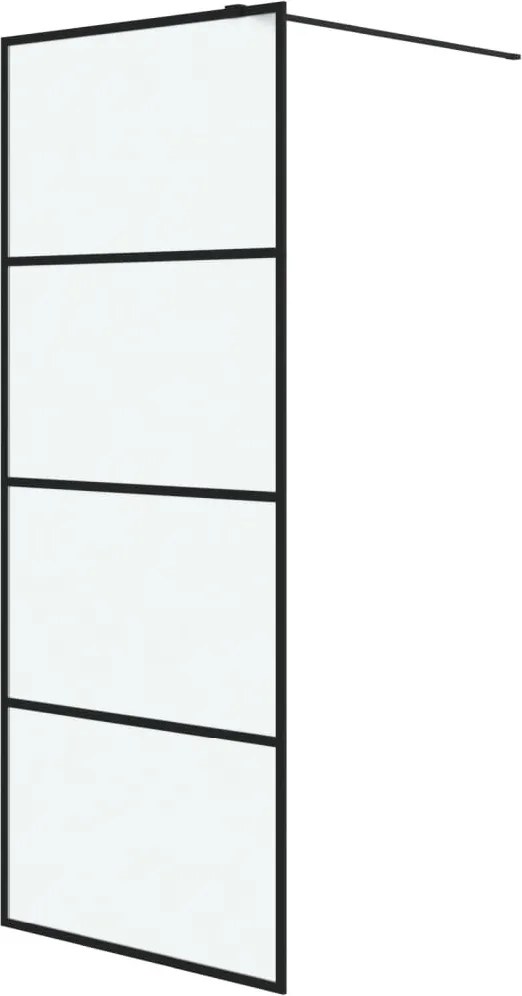 vidaXL Perete cabină duș walk-in negru 80x195 cm sticlă ESG mată