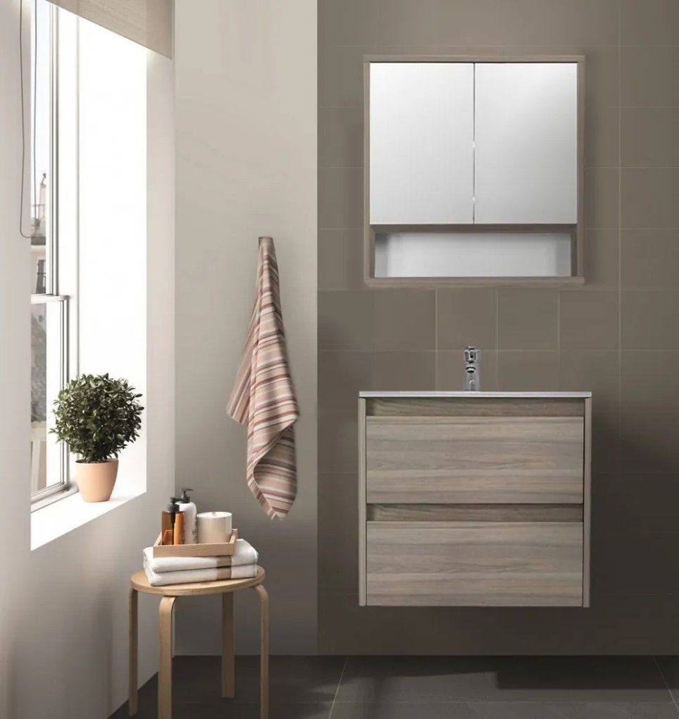 Mobilier complet de baie Porto 60 în culoarea ulmului Rauna