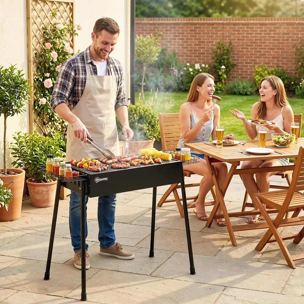 Outsunny Gratar Portabil Exterior Oțel Inoxidabil | Aosom Romania