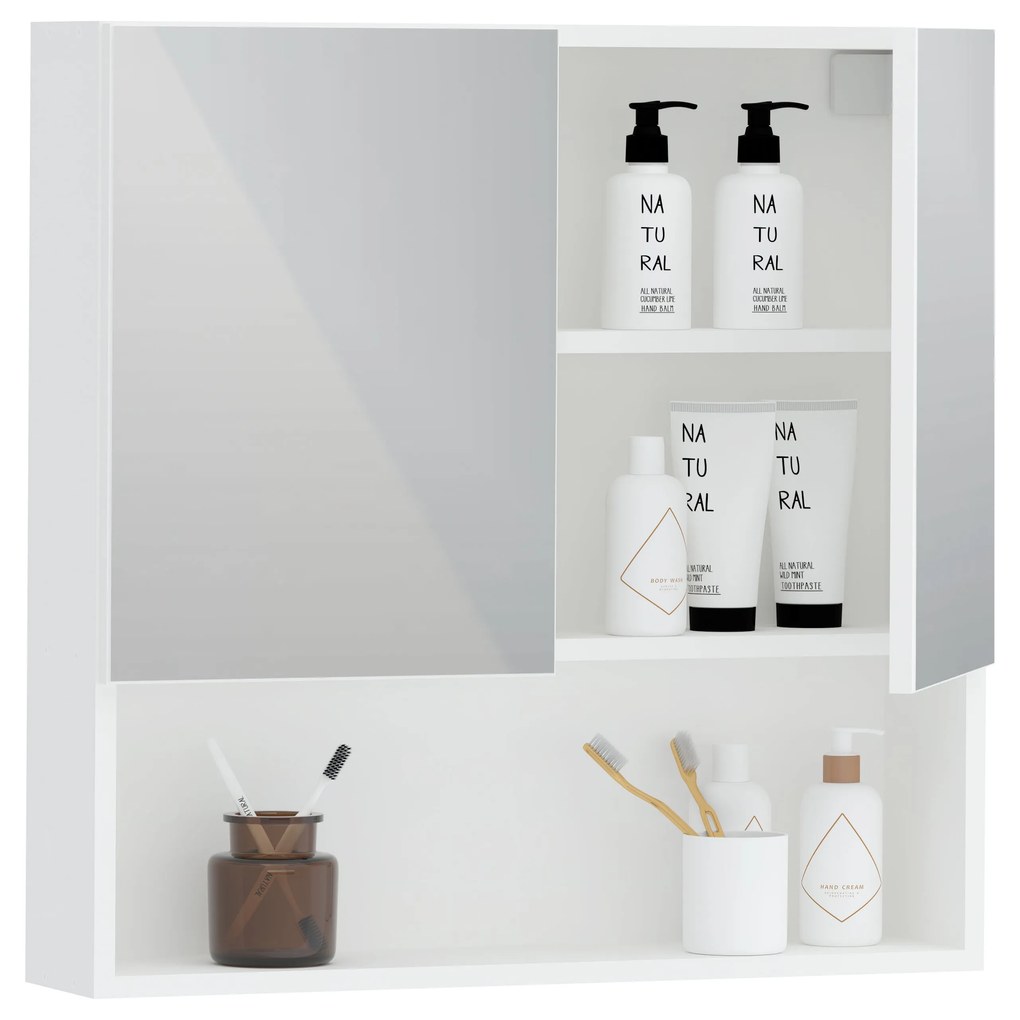 Corp Baie Tejo, Suspendat, 2 Usi, Alb, cu oglinzi, 70 x 17 x 70 cm